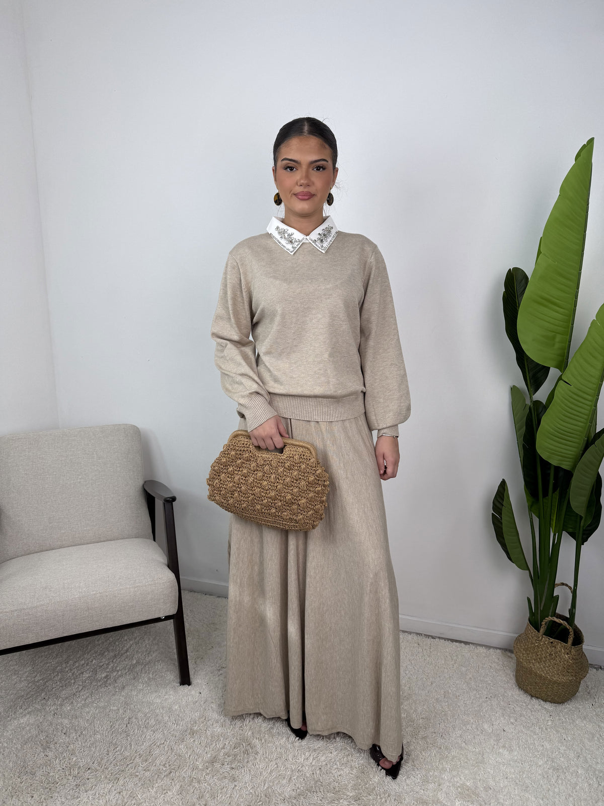 Ensemble Myra – Maille & jupe évasée