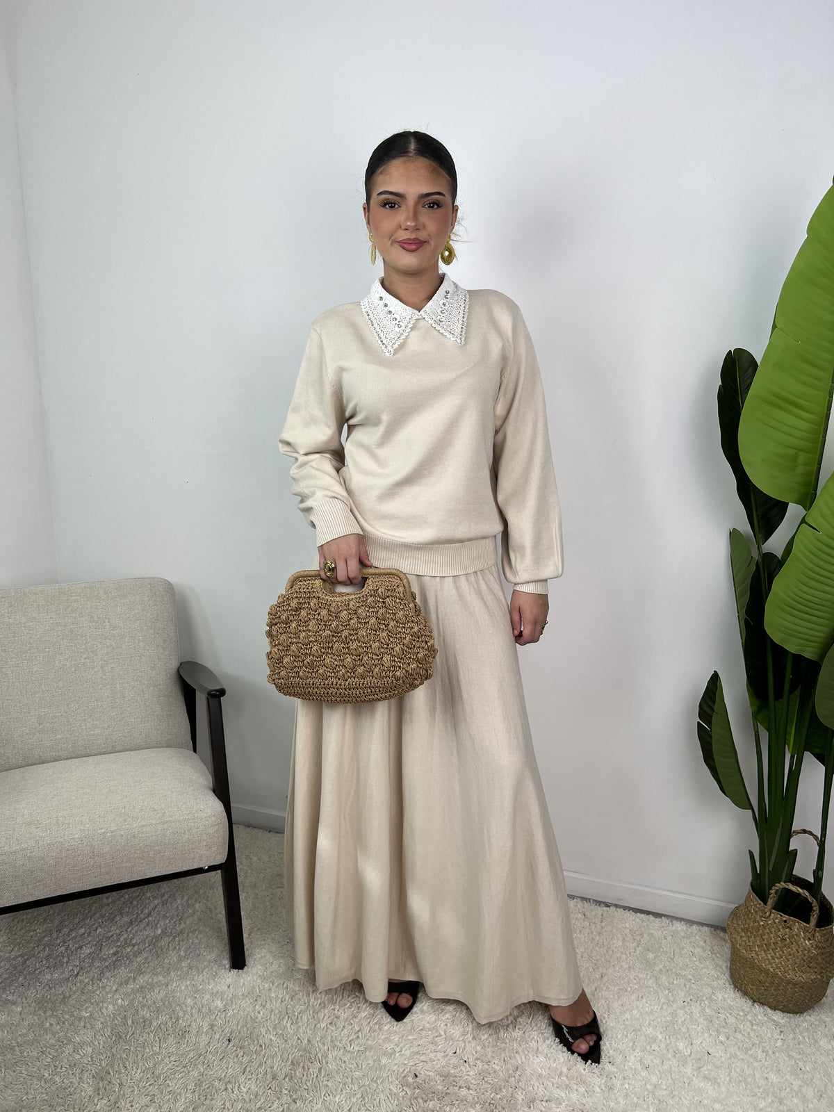 Ensemble Lisa – Maille & jupe évasée