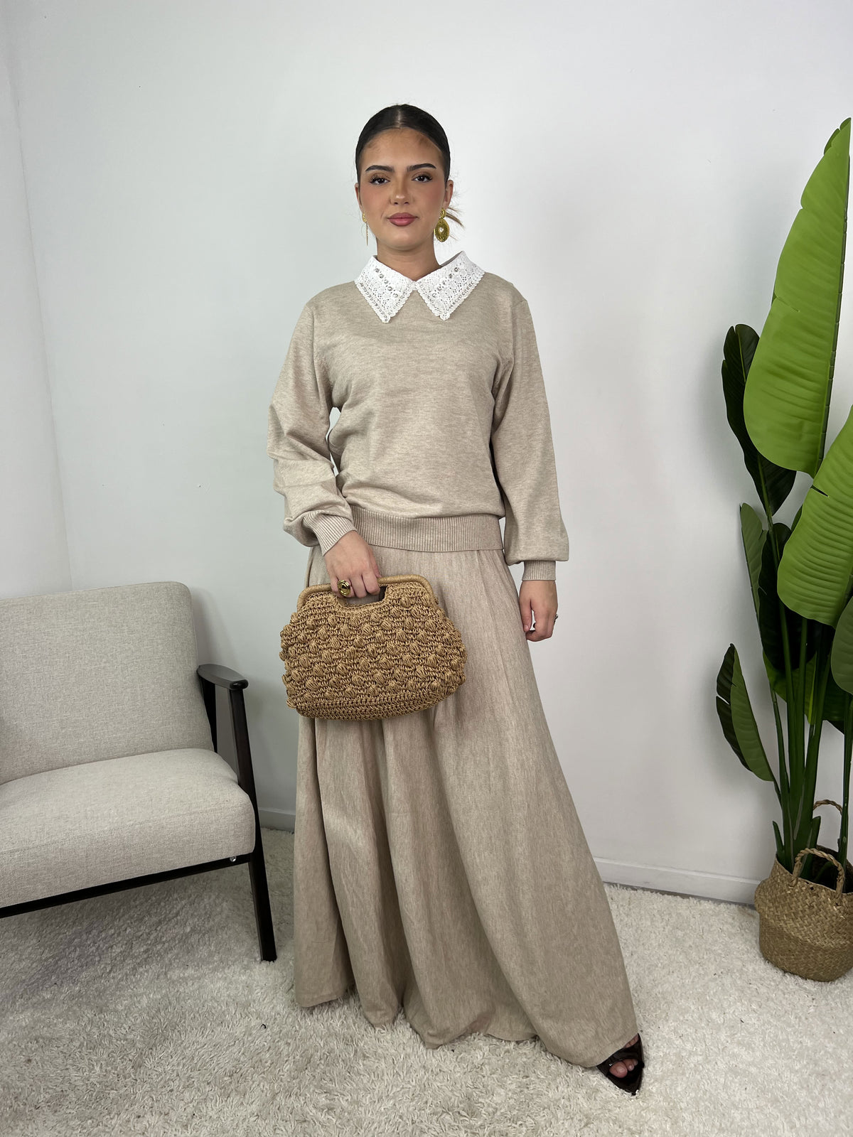 Ensemble Lisa – Maille & jupe évasée