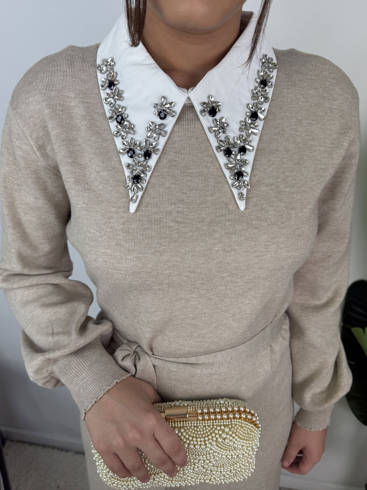 Robe Marine – Maille ceinturée