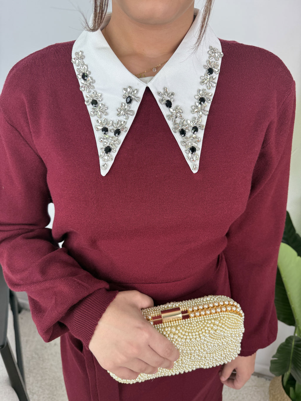 Robe Marine – Maille ceinturée