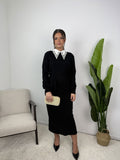 Robe Marine – Maille ceinturée