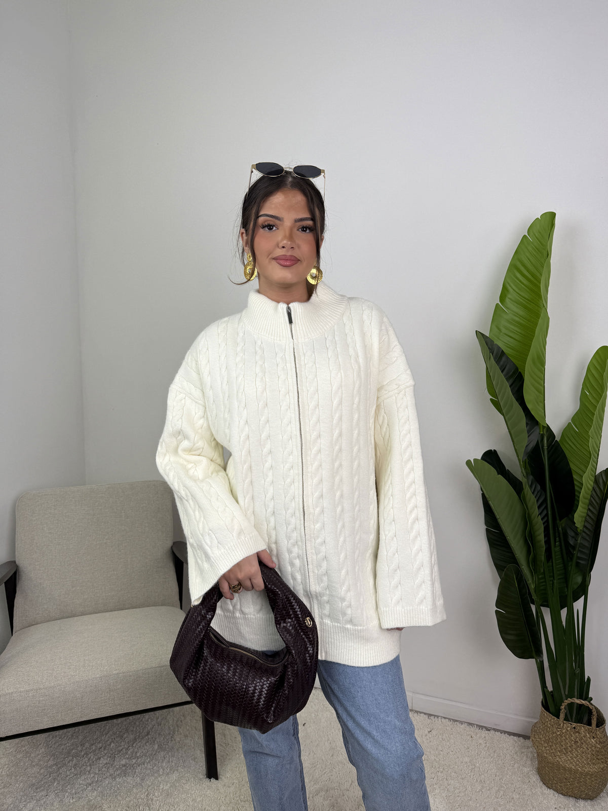 Gilet Lyra – Maille torsadée zippée