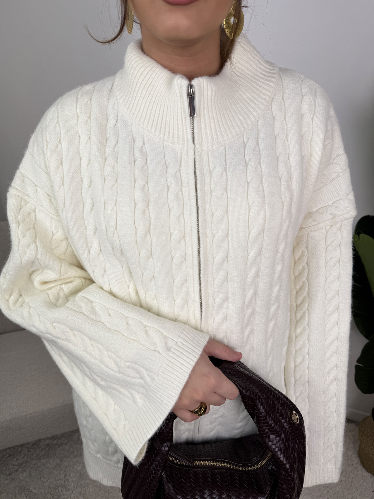 Gilet Lyra – Maille torsadée zippée