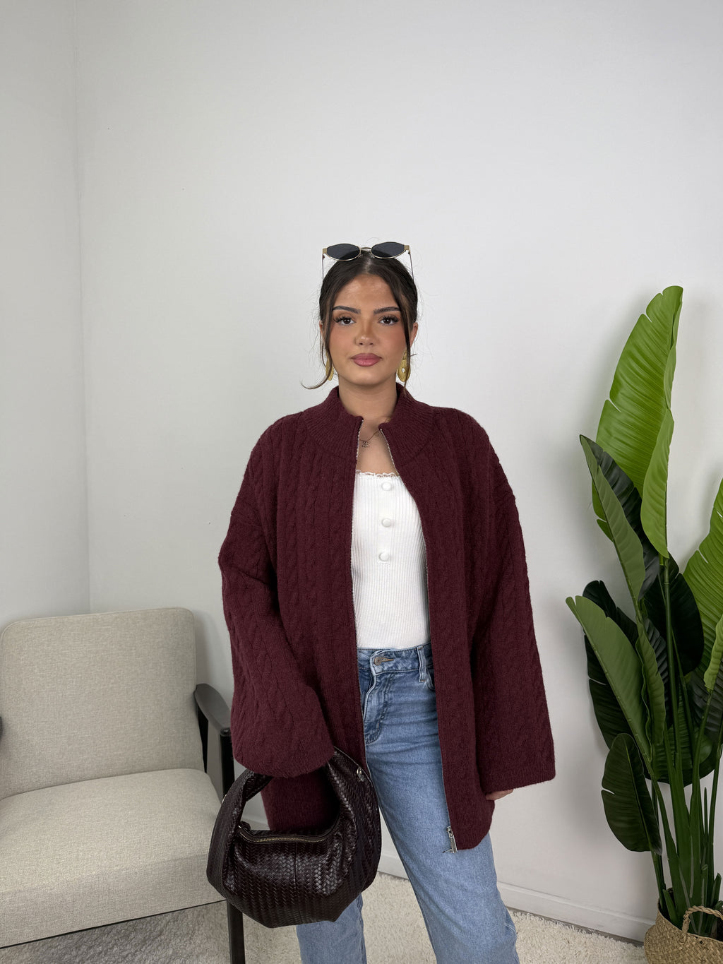 Gilet Lyra – Maille torsadée zippée