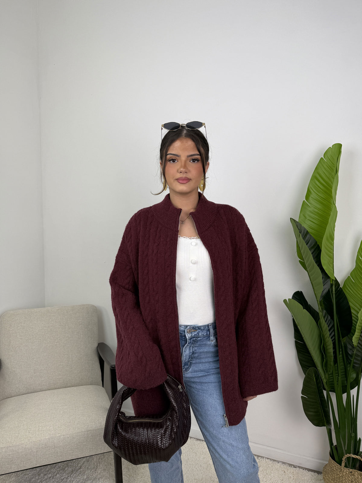 Gilet Lyra – Maille torsadée zippée
