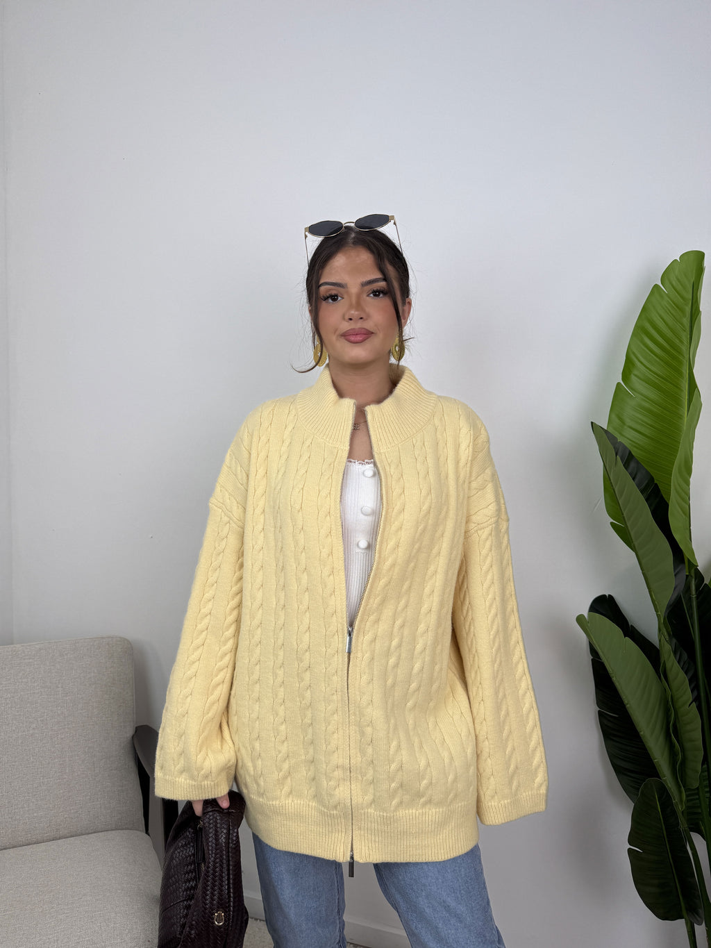 Gilet Lyra – Maille torsadée zippée