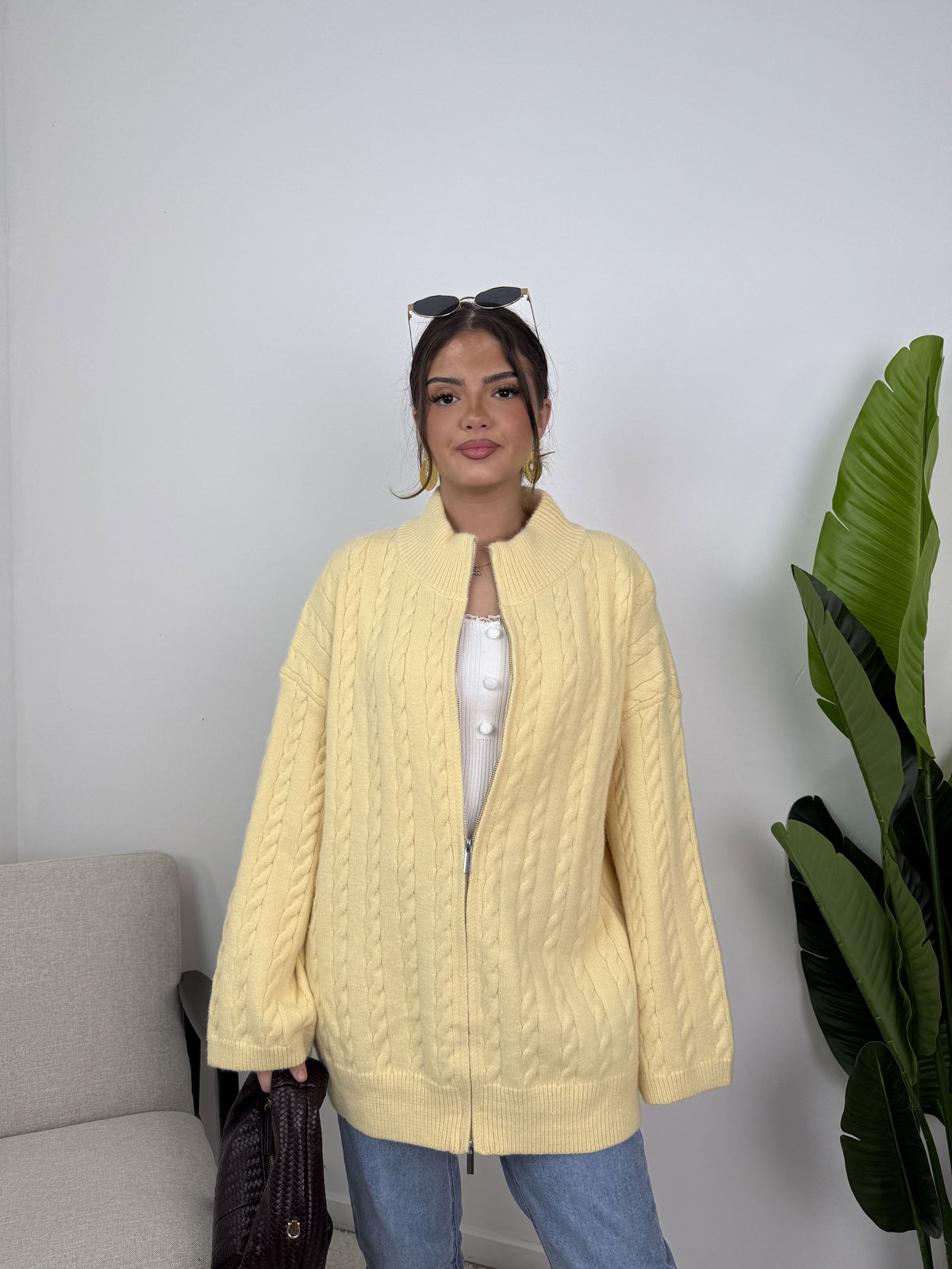 Gilet Lyra – Maille torsadée zippée