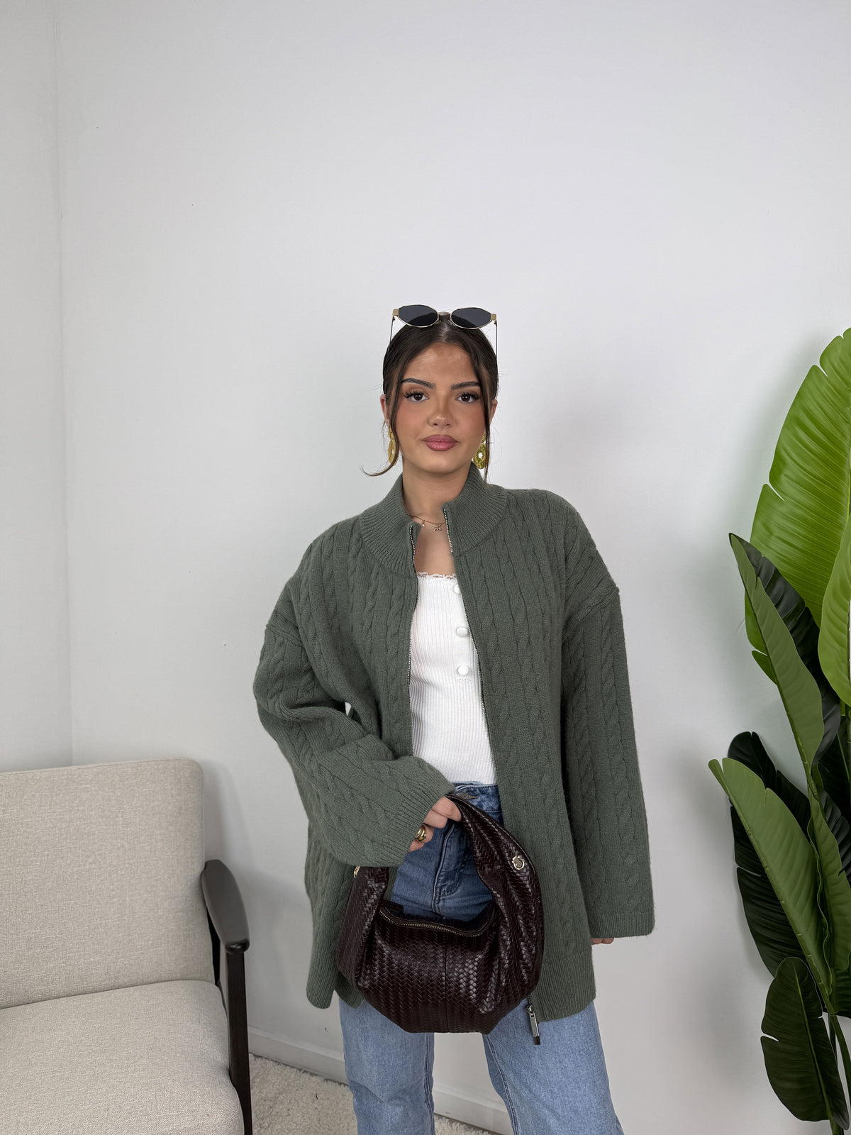 Gilet Lyra – Maille torsadée zippée