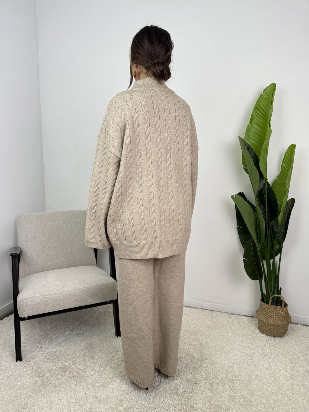 Ensemble Alizé – Maille torsadée zippée