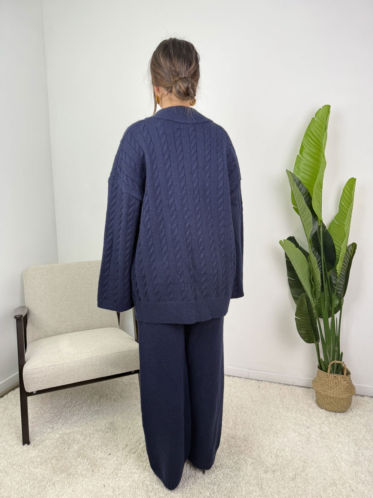 Ensemble Alizé – Maille torsadée zippée