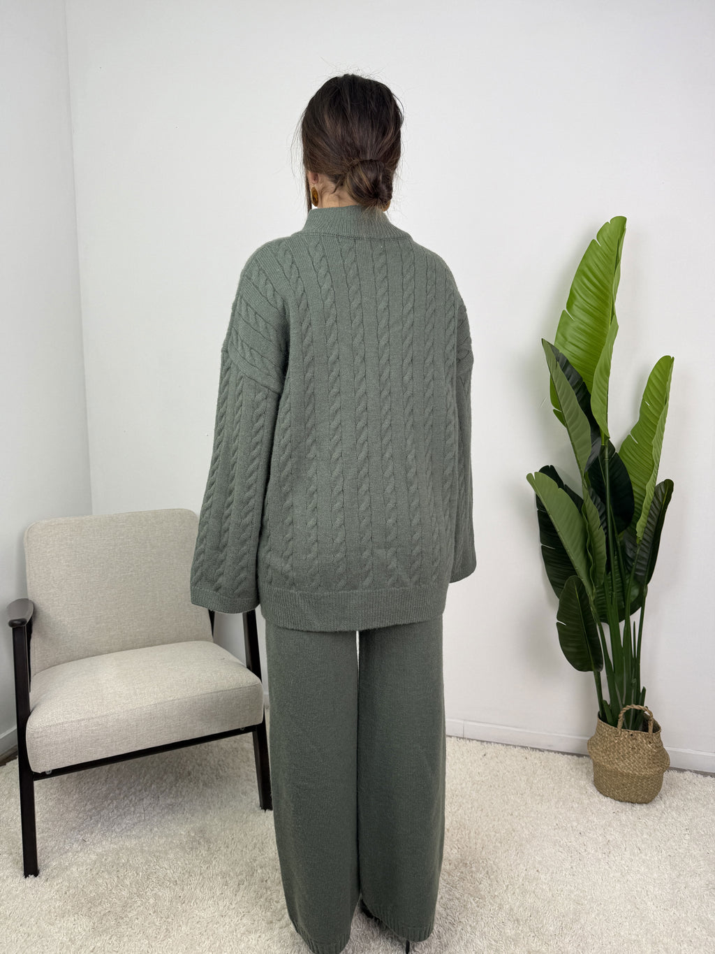 Ensemble Alizé – Maille torsadée zippée