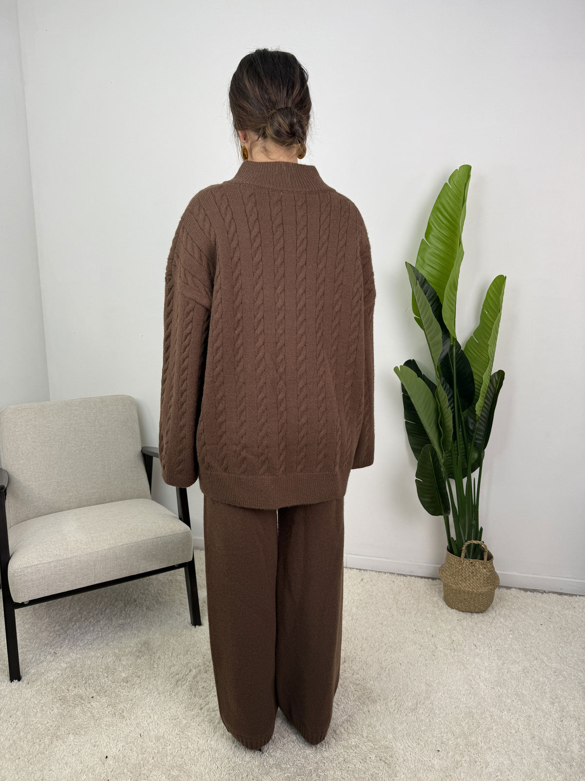 Ensemble Alizé – Maille torsadée zippée
