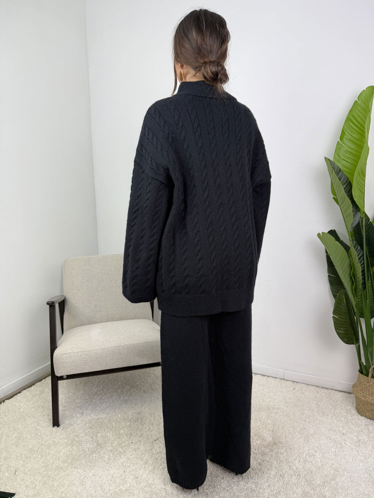 Ensemble Alizé – Maille torsadée zippée