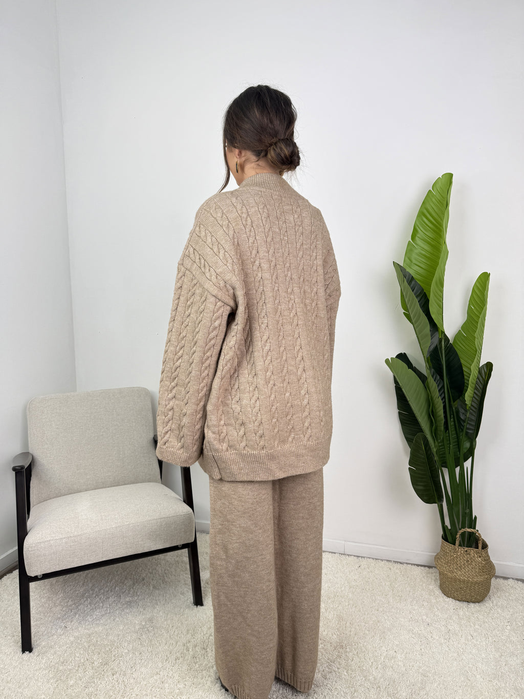 Ensemble Alizé – Maille torsadée zippée