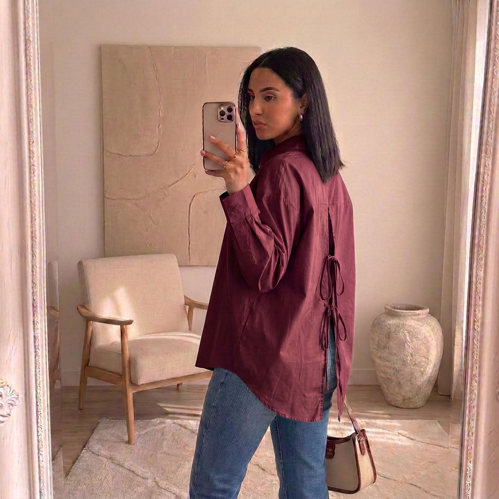 Chemise Élina – Popeline à nœuds dos
