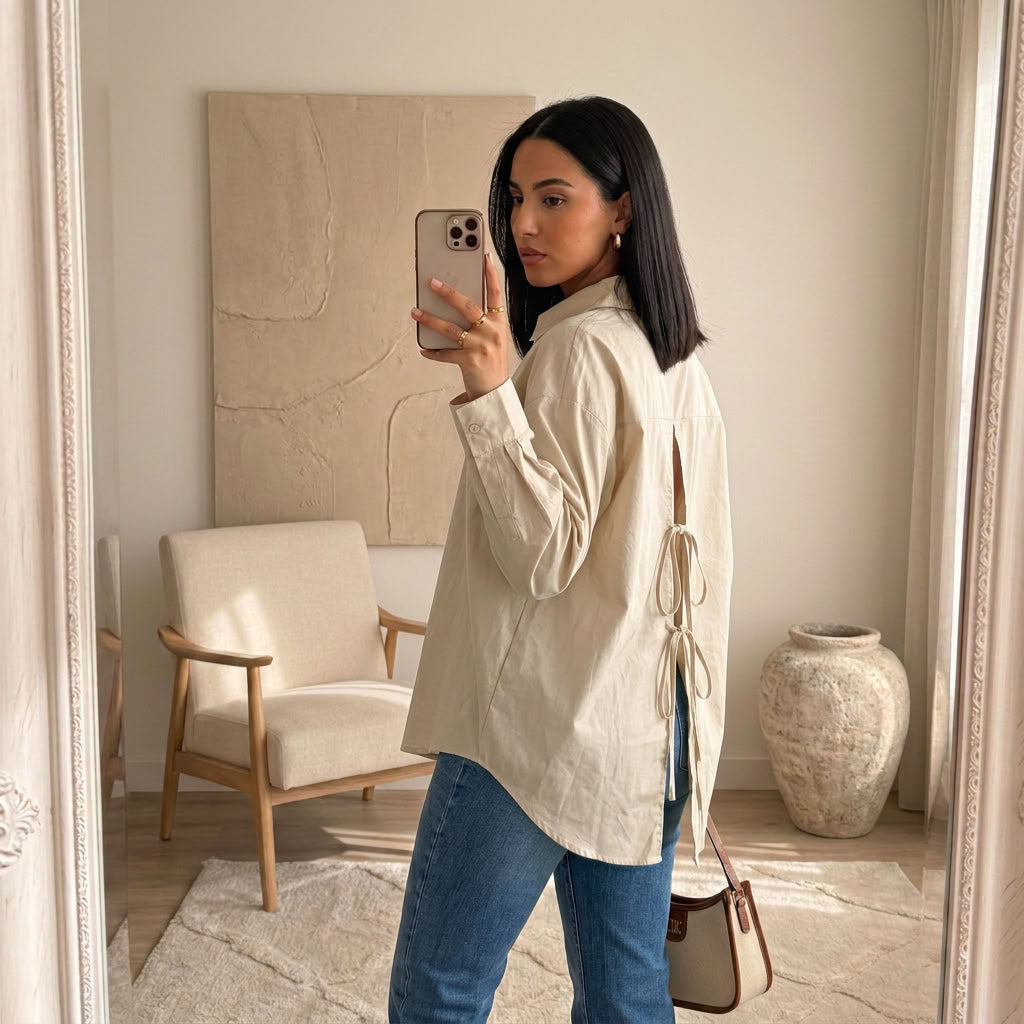Chemise Élina – Popeline à nœuds dos