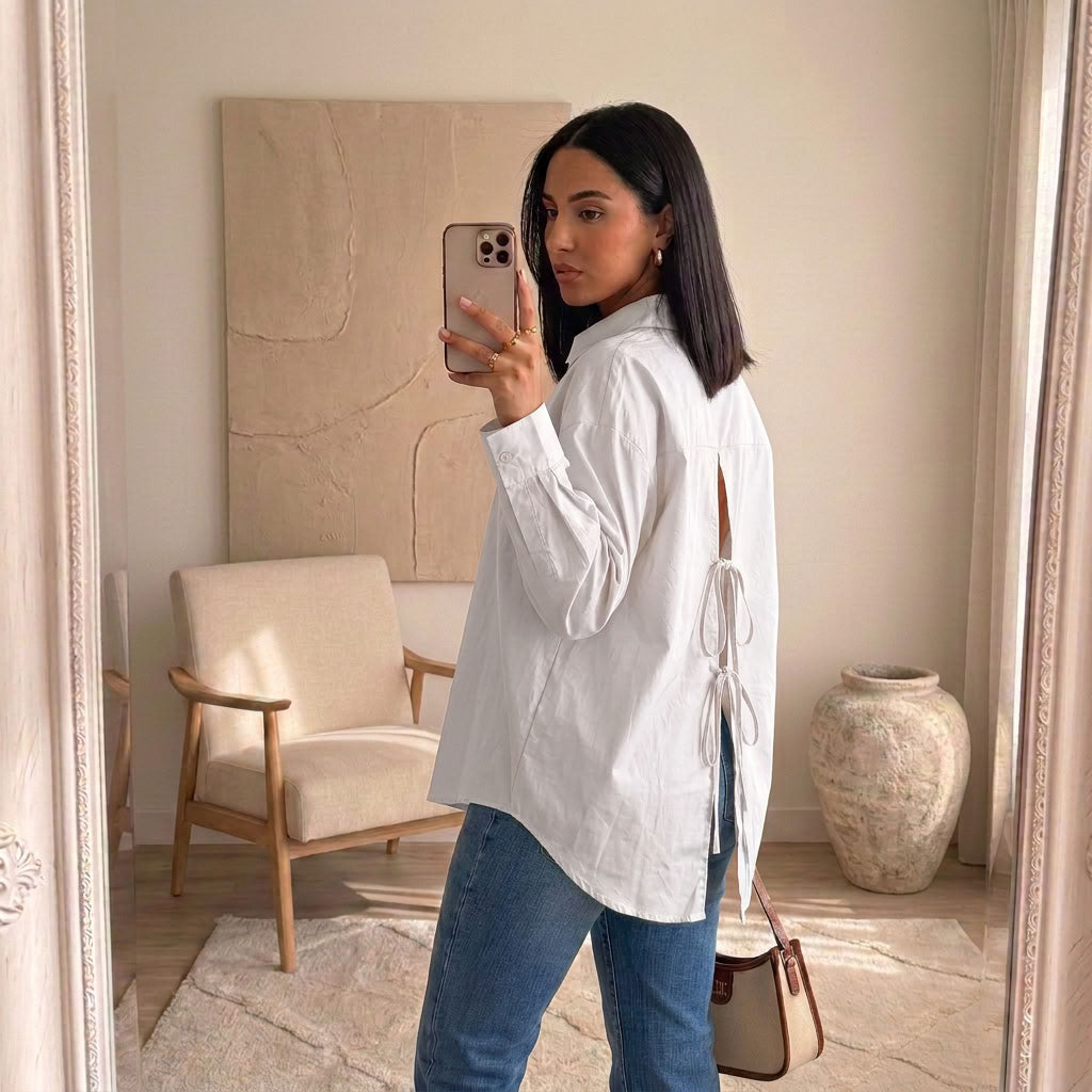 Chemise Élina – Popeline à nœuds dos