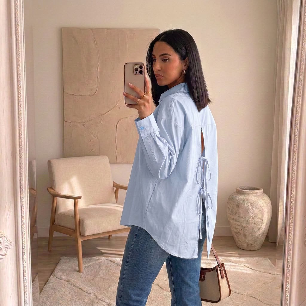 Chemise Élina – Popeline à nœuds dos
