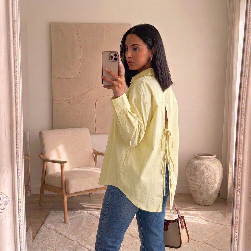 Chemise Élina – Popeline à nœuds dos