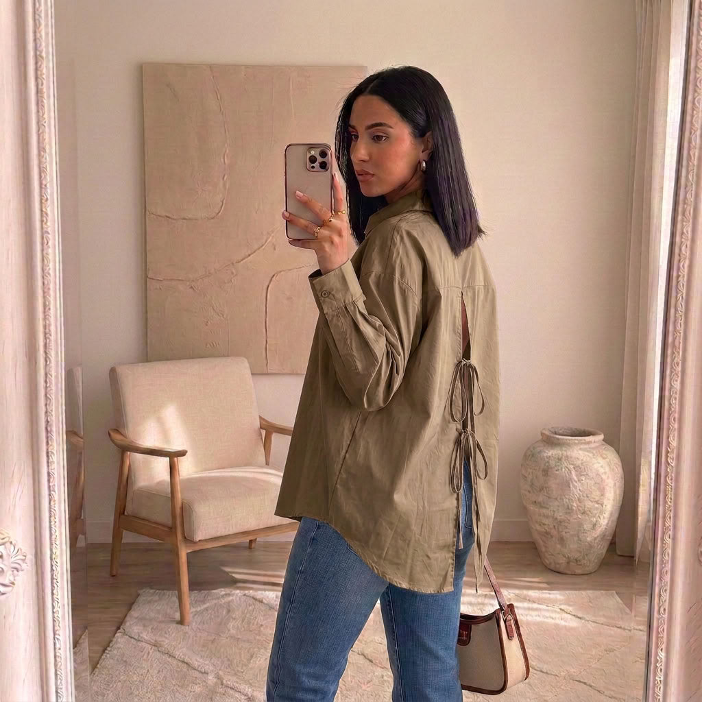 Chemise Élina – Popeline à nœuds dos