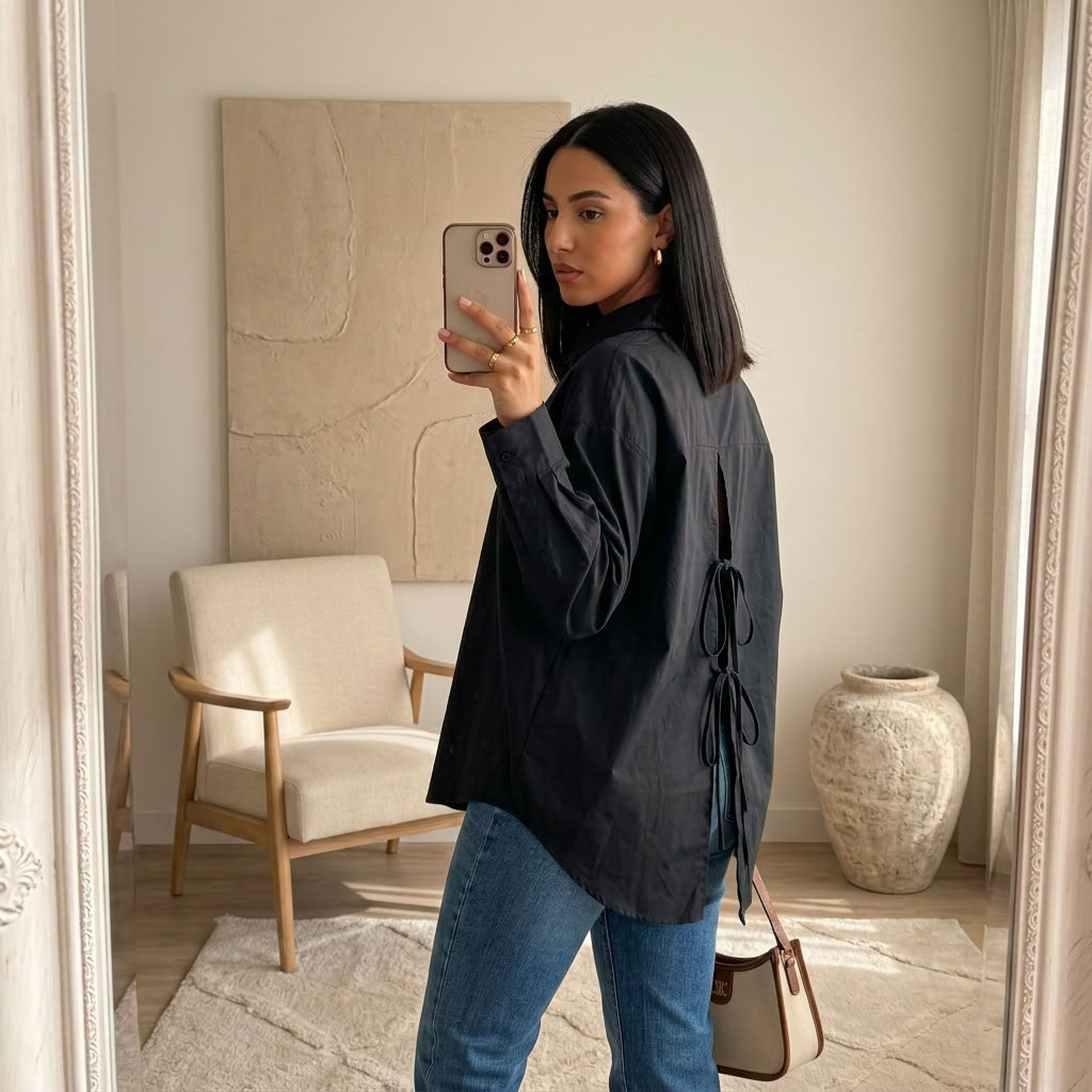 Chemise Élina – Popeline à nœuds dos