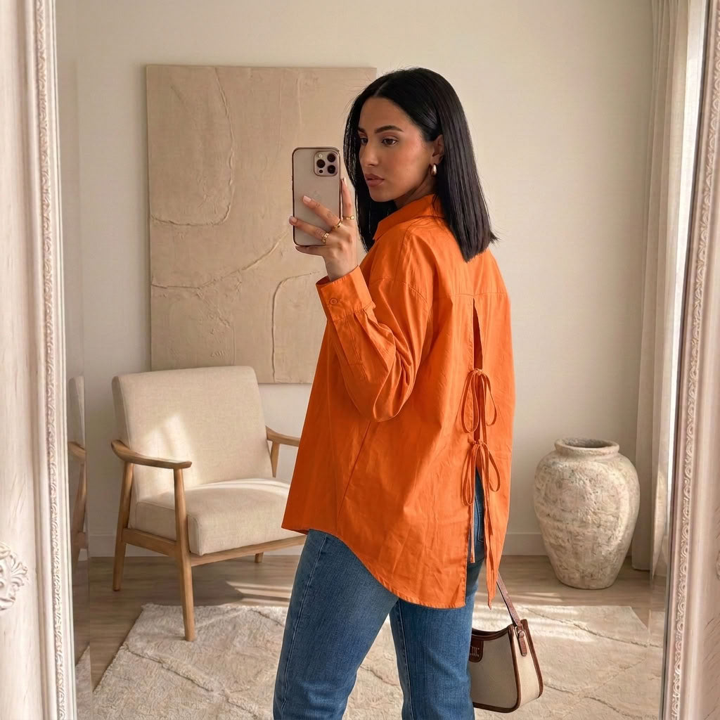 Chemise Élina – Popeline à nœuds dos