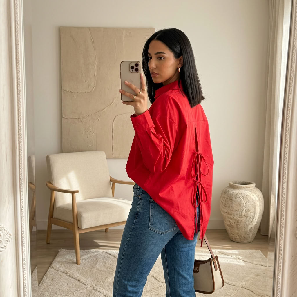 Chemise Élina – Popeline à nœuds dos