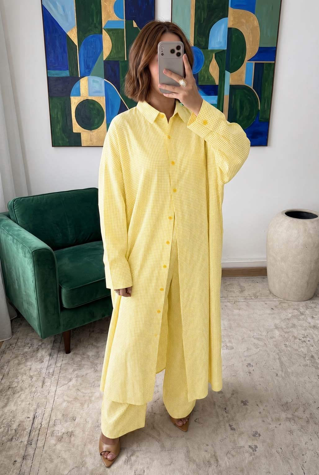 Ensemble Oversize Vichy Bleu Victoria