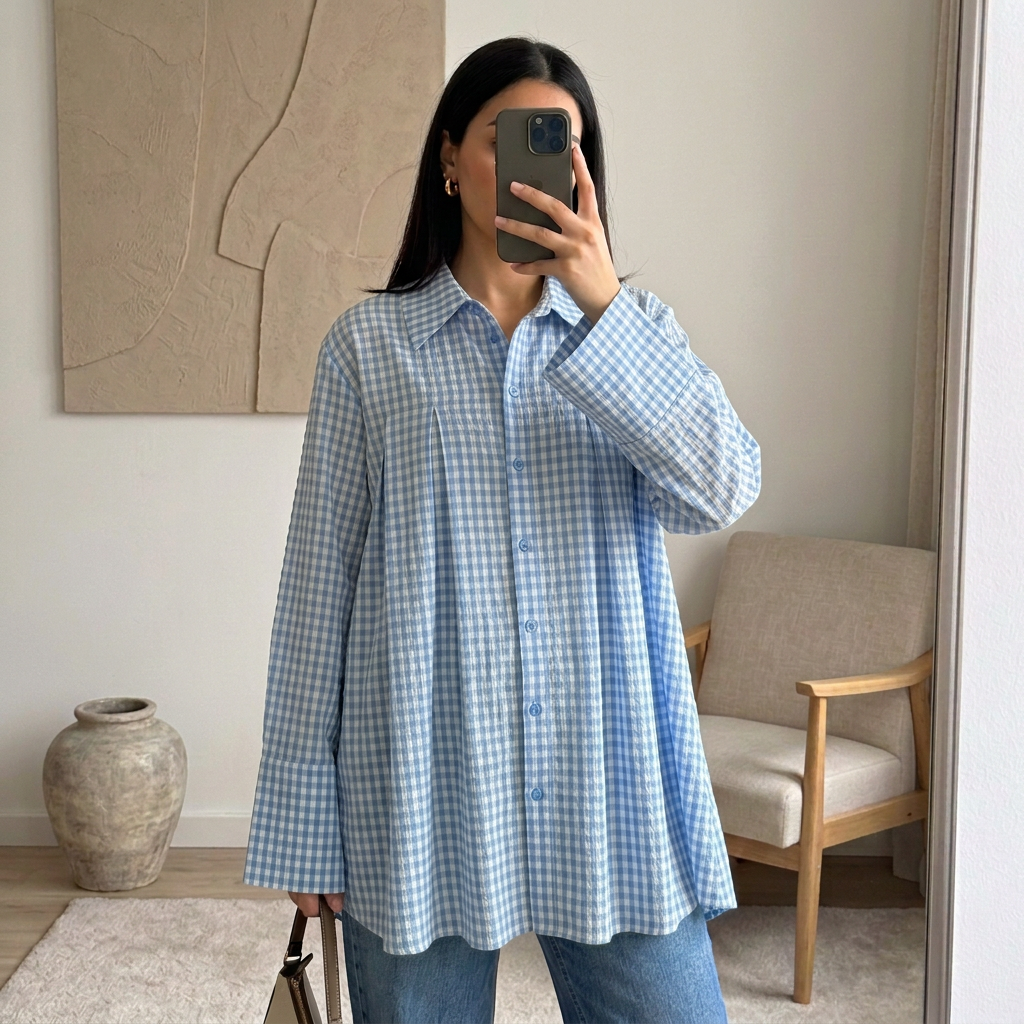 Chemise Maeva – Popeline Vichy évasée