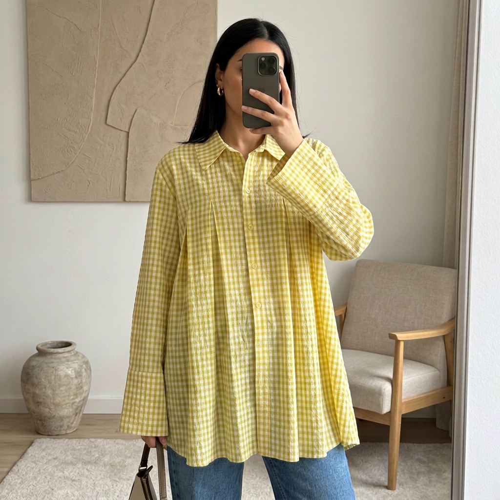 Chemise Maeva – Popeline Vichy évasée