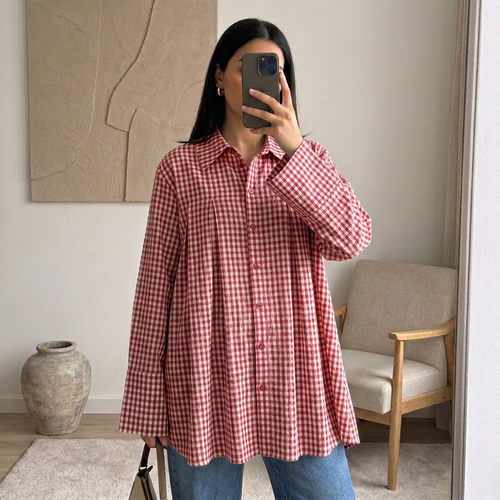 Chemise Maeva – Popeline Vichy évasée