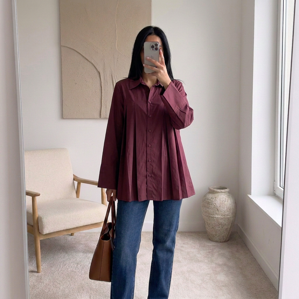 Chemise Amaya – Popeline plissée