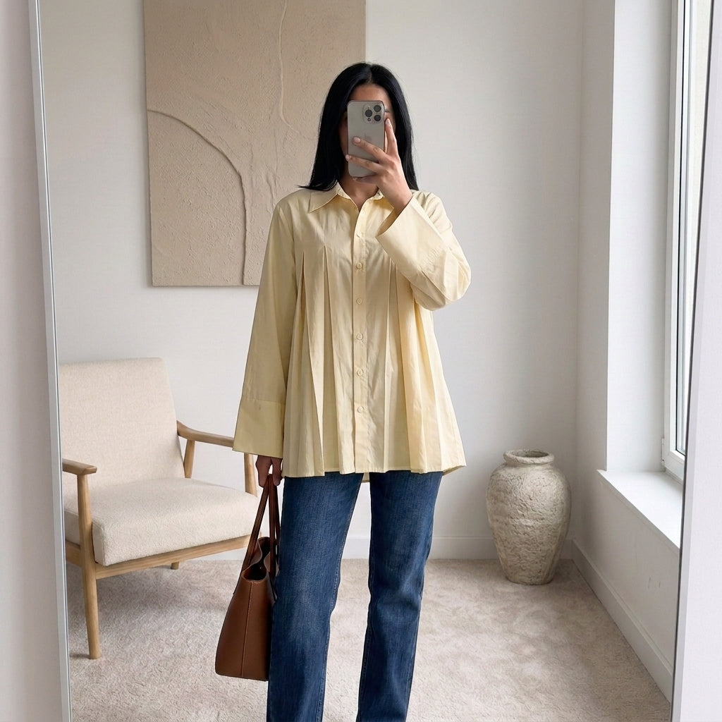 Chemise Amaya – Popeline plissée