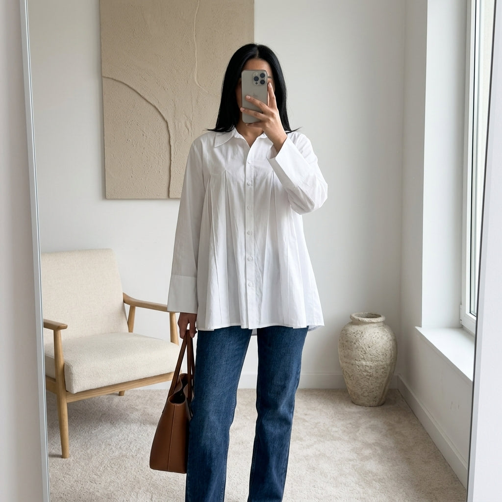 Chemise Amaya – Popeline plissée