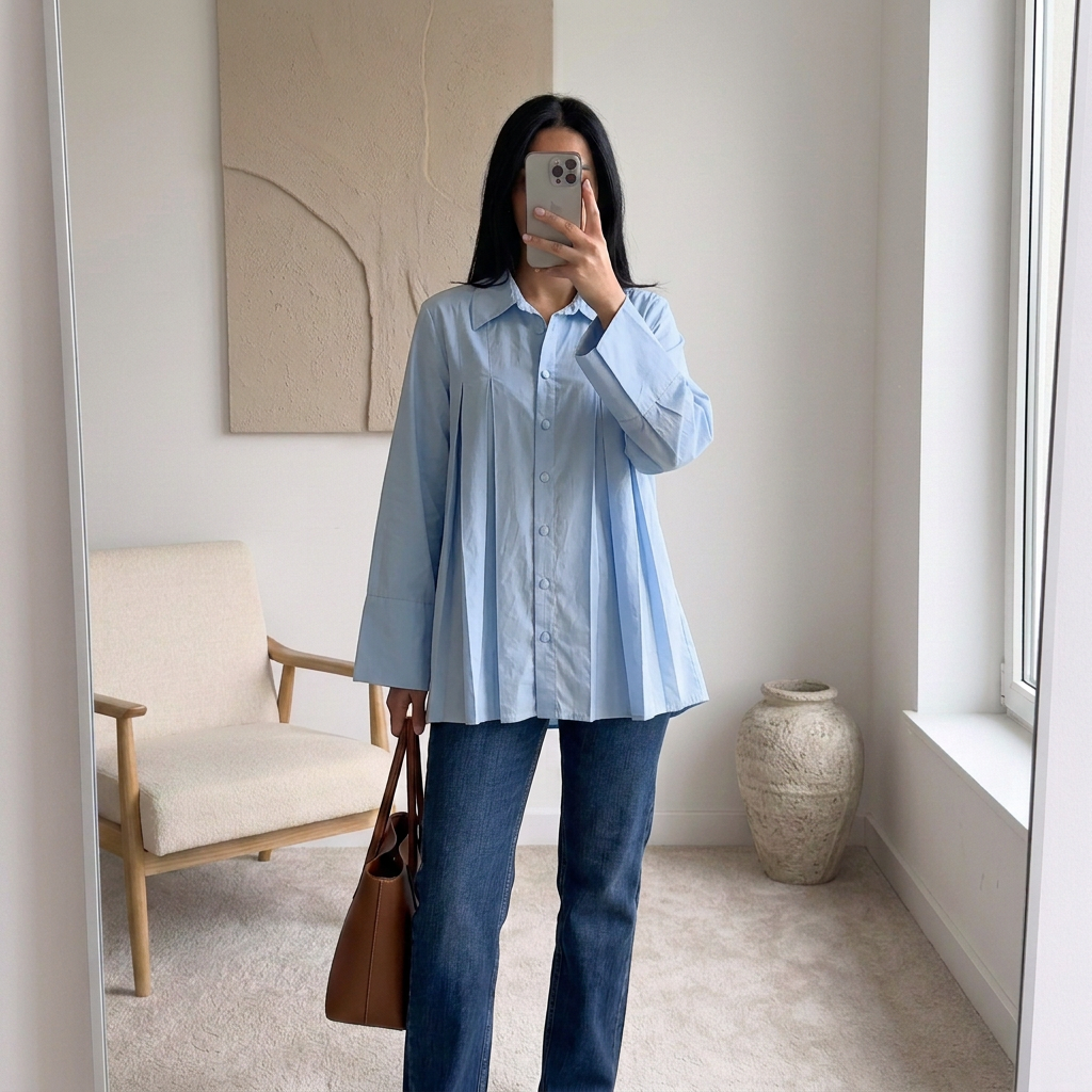 Chemise Amaya – Popeline plissée