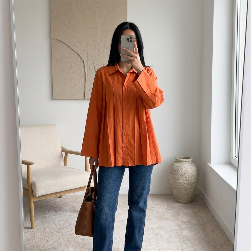 Chemise Amaya – Popeline plissée