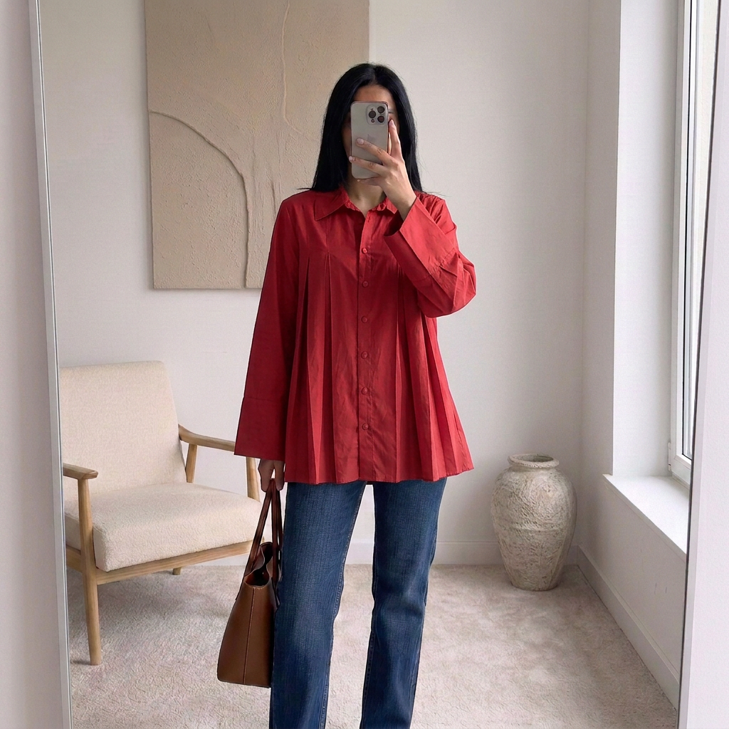 Chemise Amaya – Popeline plissée