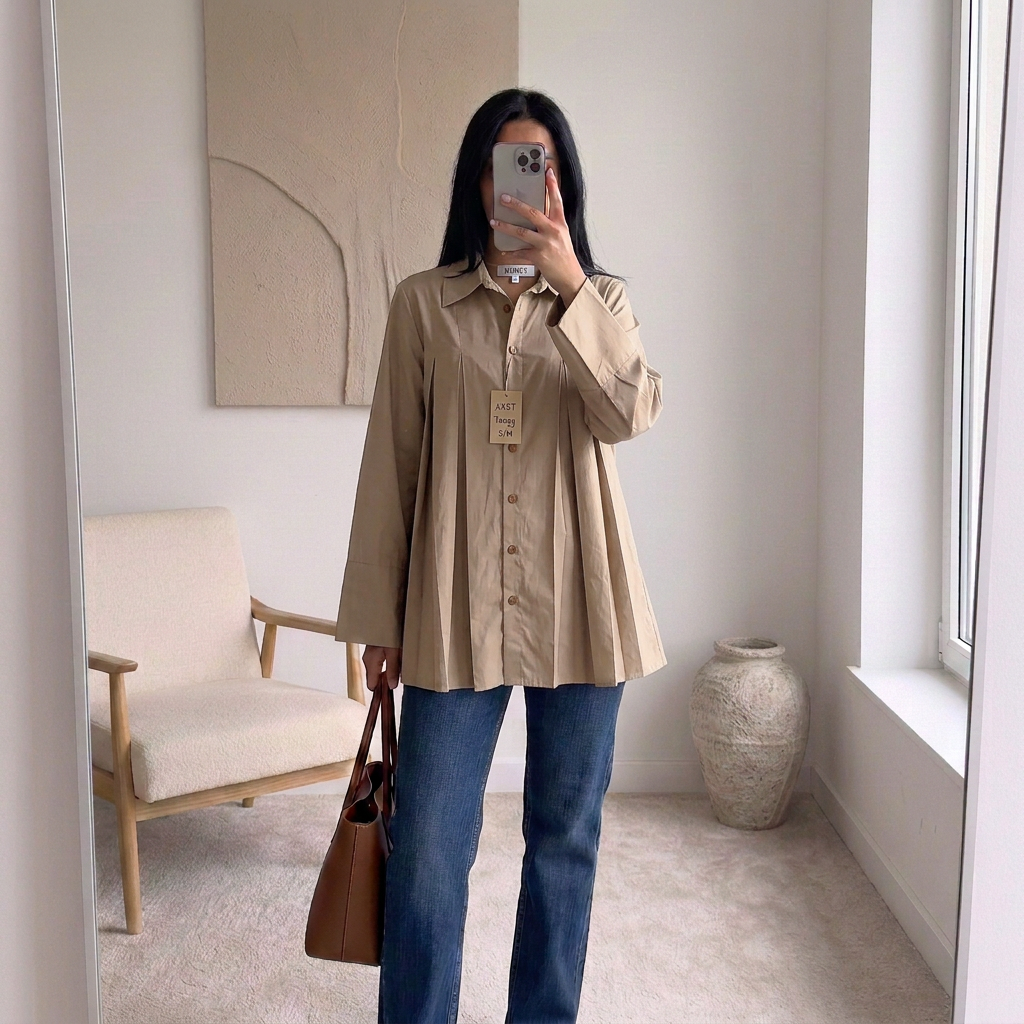Chemise Amaya – Popeline plissée