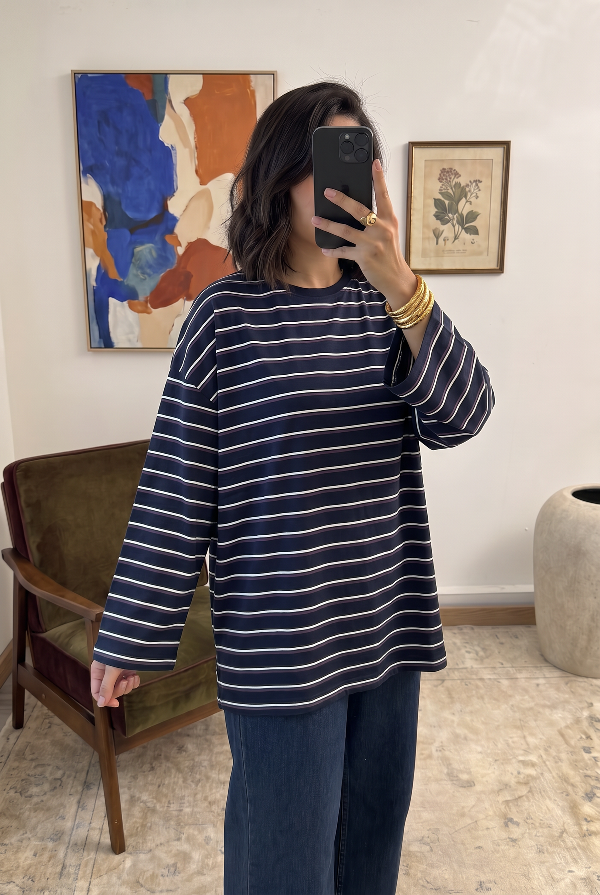 T-shirt oversize à rayures – Milo