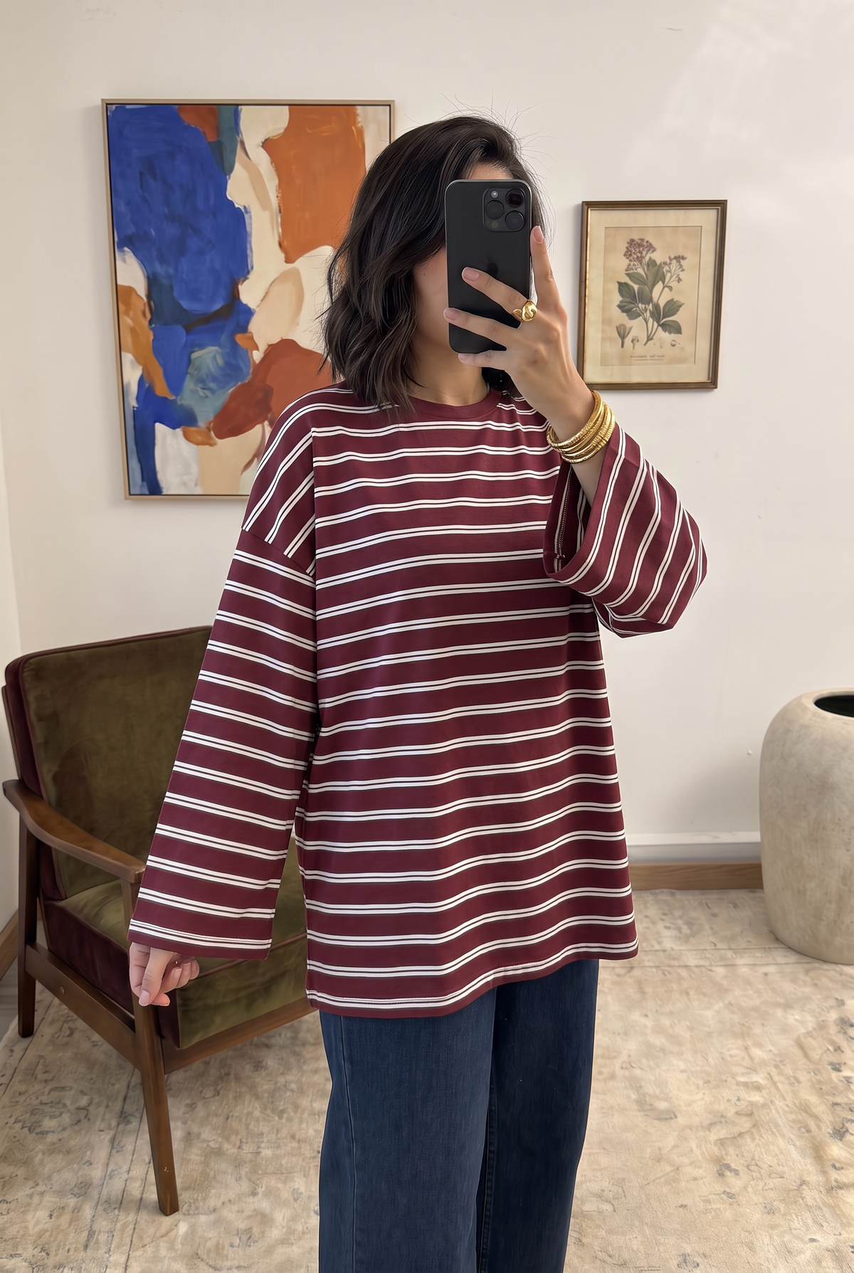 T-shirt oversize à rayures – Milo