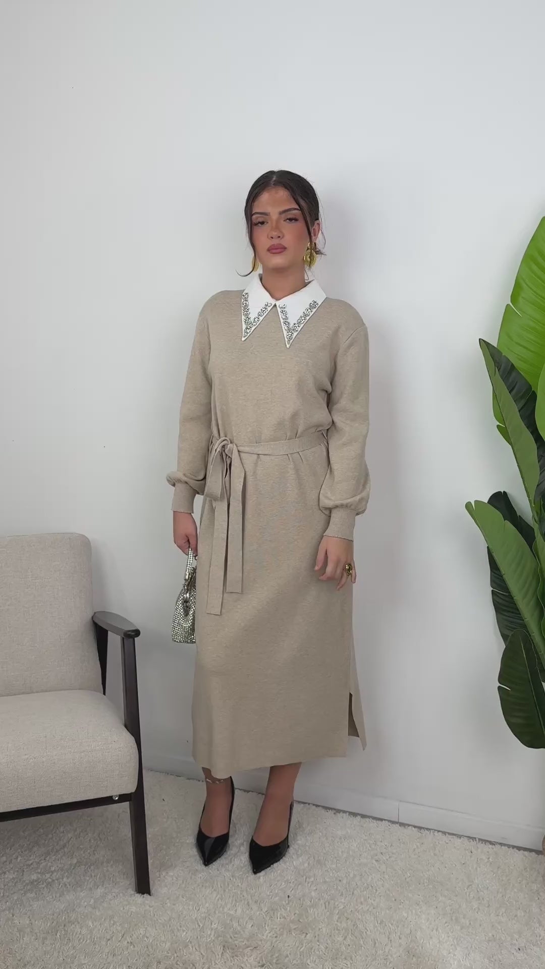 Robe Sofia – Maille ceinturée