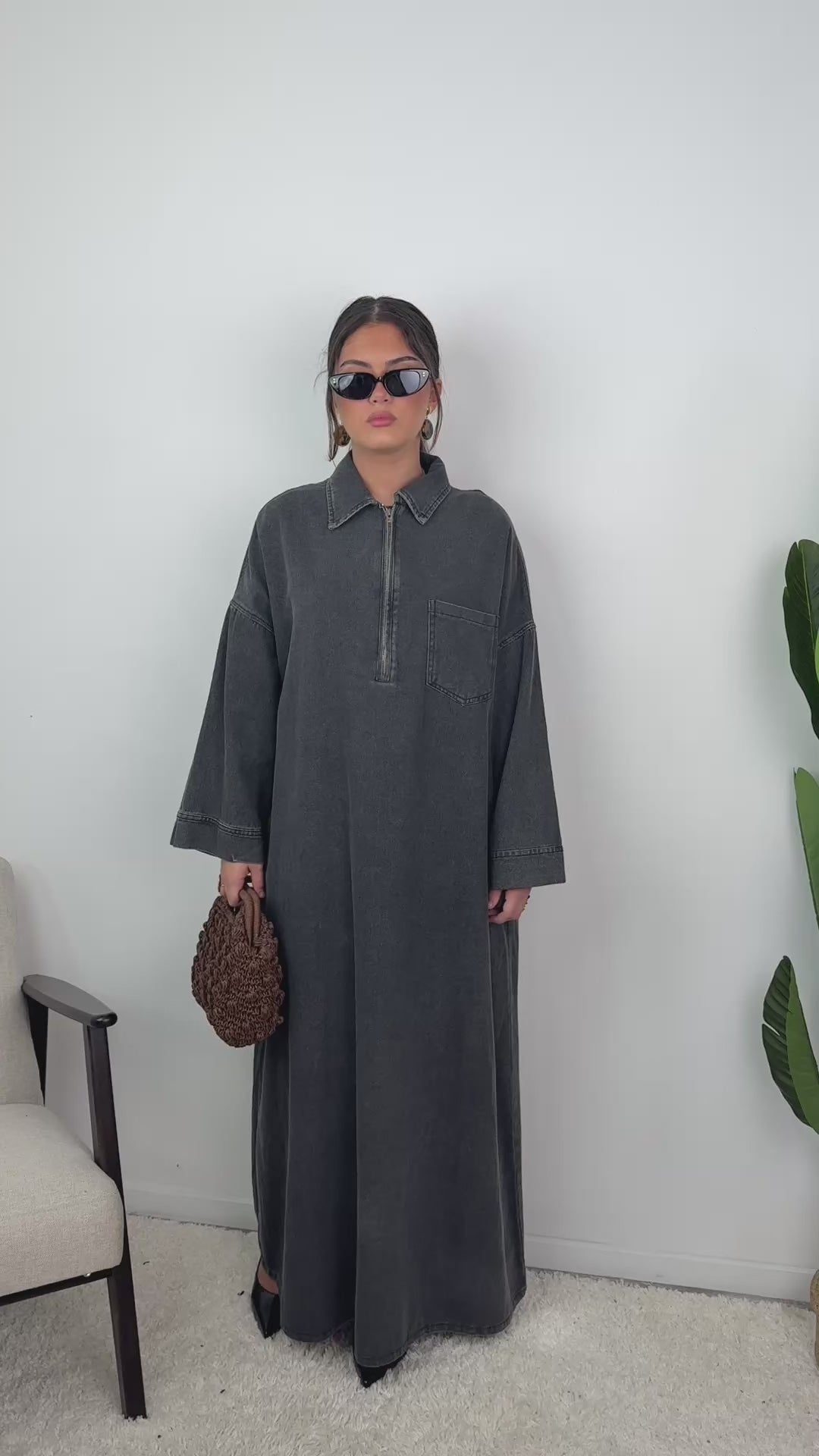 Robe abaya en jean ABAH