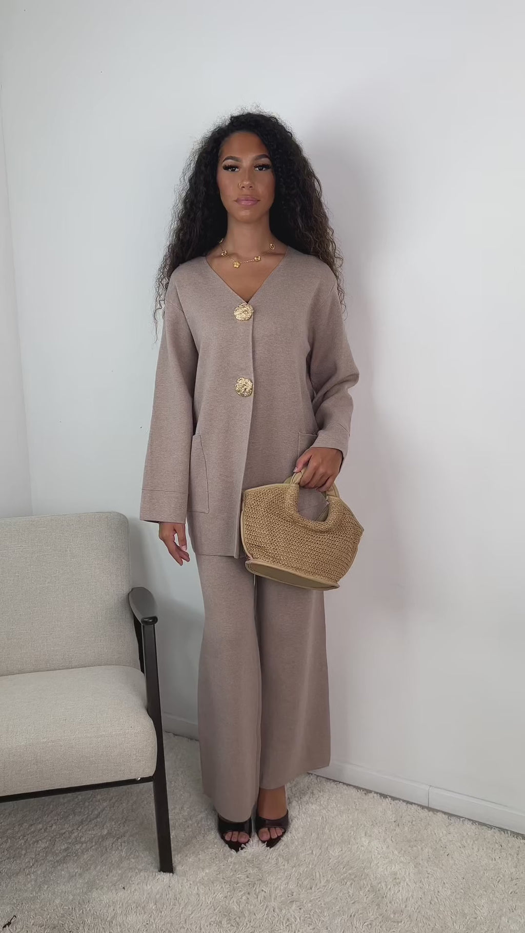 Ensemble gilet à boutons dorés Vespera