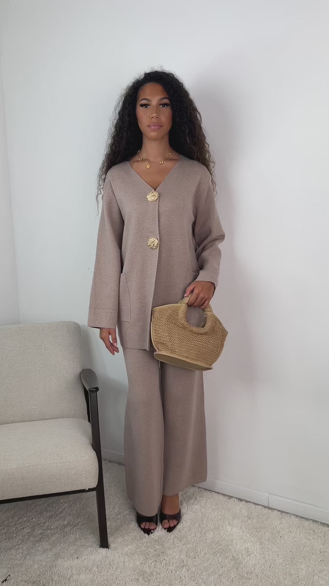 Ensemble gilet à boutons dorés Vespera
