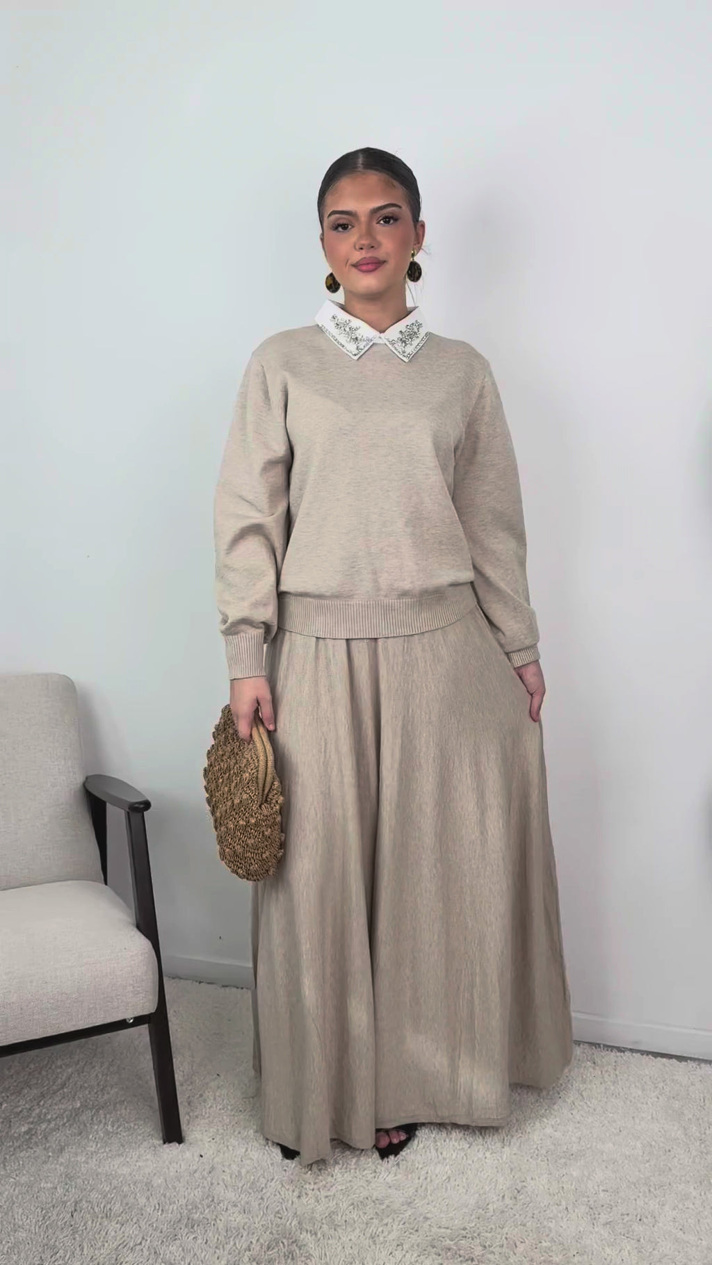 Ensemble Myra – Maille & jupe évasée