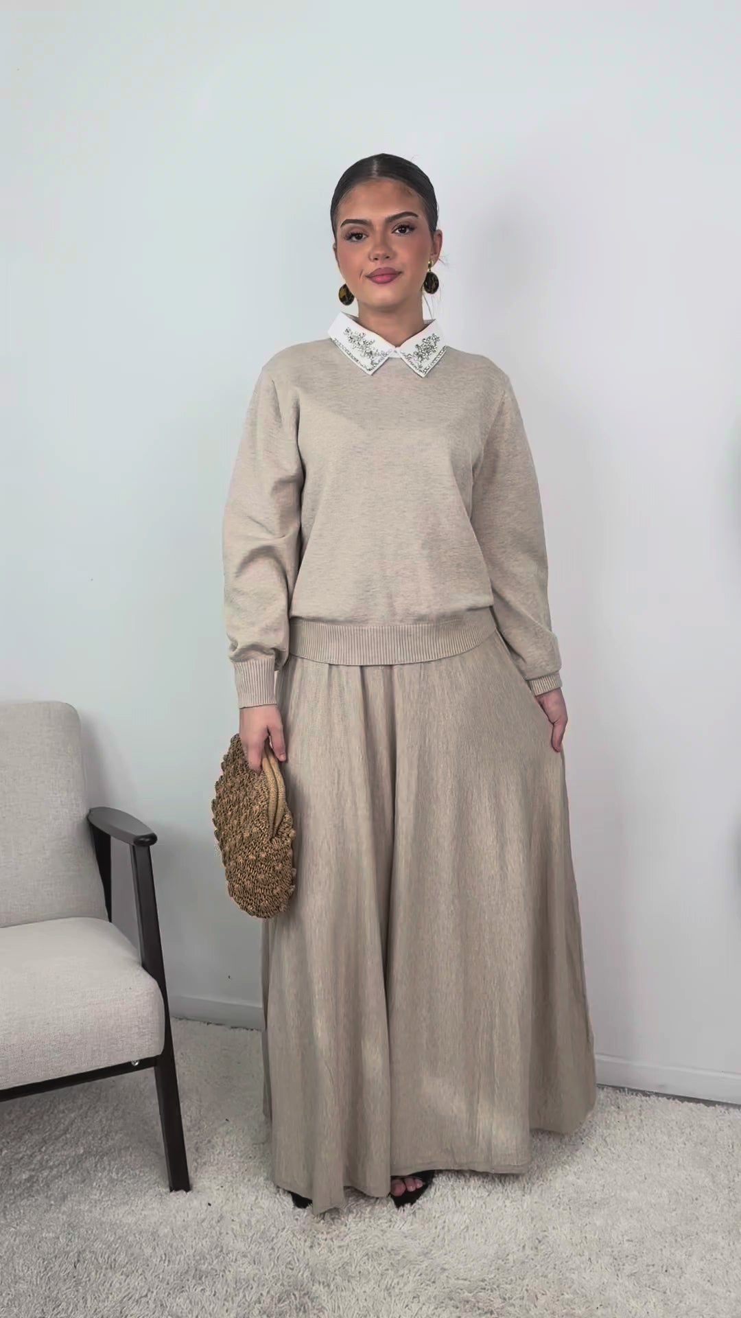 Ensemble Myra – Maille & jupe évasée