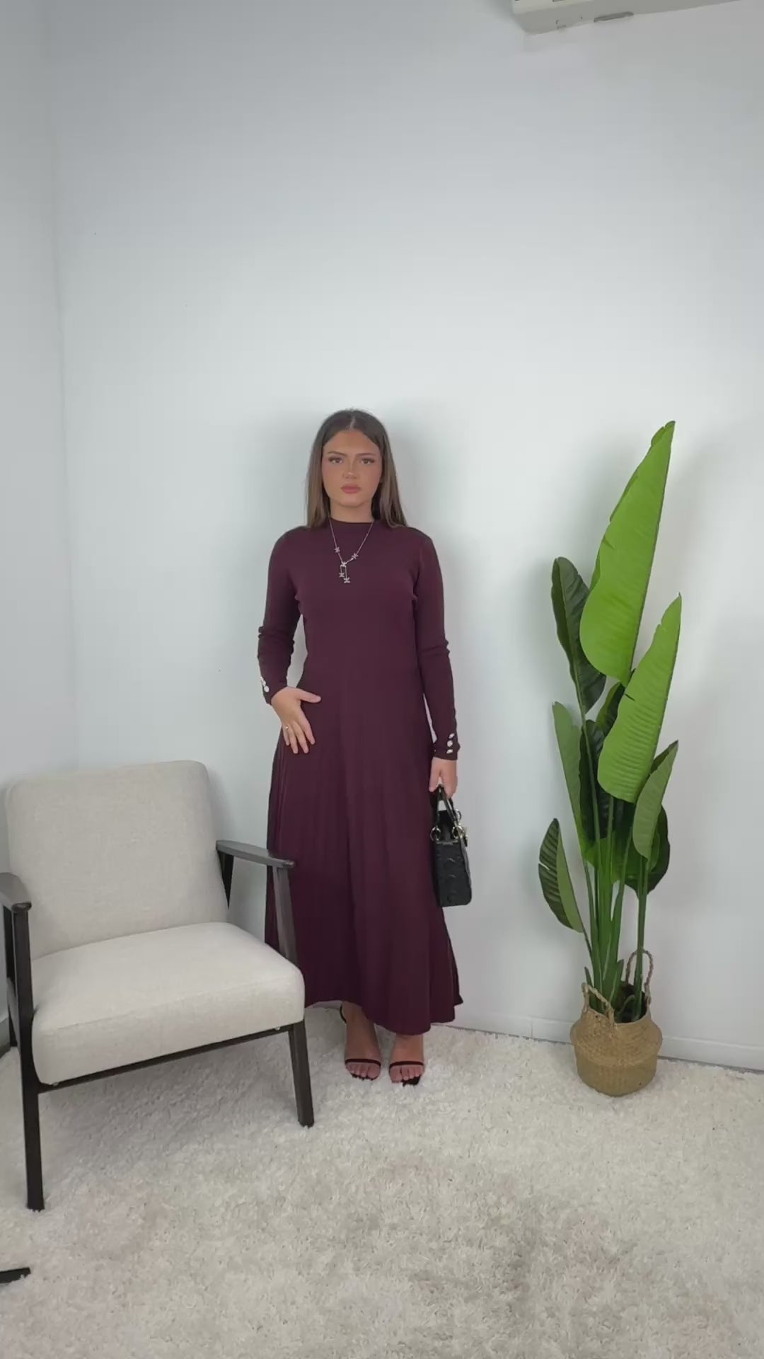 Robe Amélia – Maille plissée